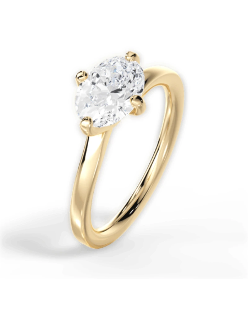 Ritani The Evelyn Solitaire Kite-Set Swirl Engagement Ring