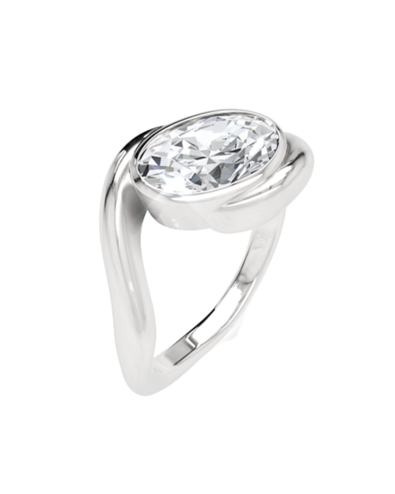 Ritani The Iris Bezel-Set Bypass Solitaire Engagement Ring