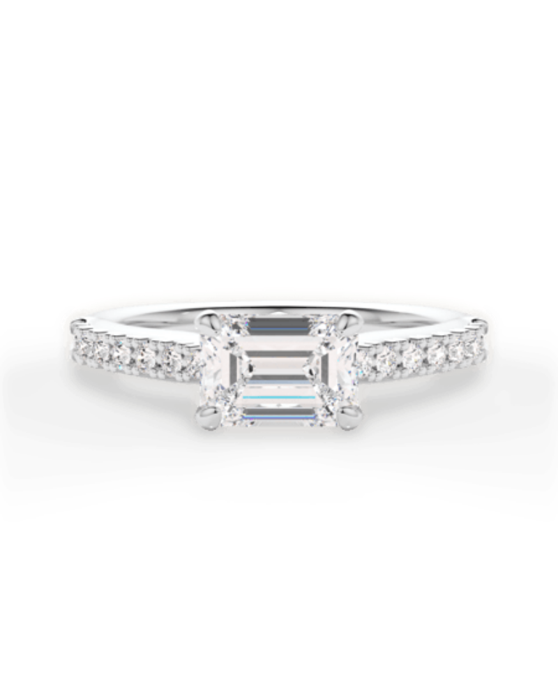 Ritani The Marta East-West French-Set Diamond Band Engagement Ring