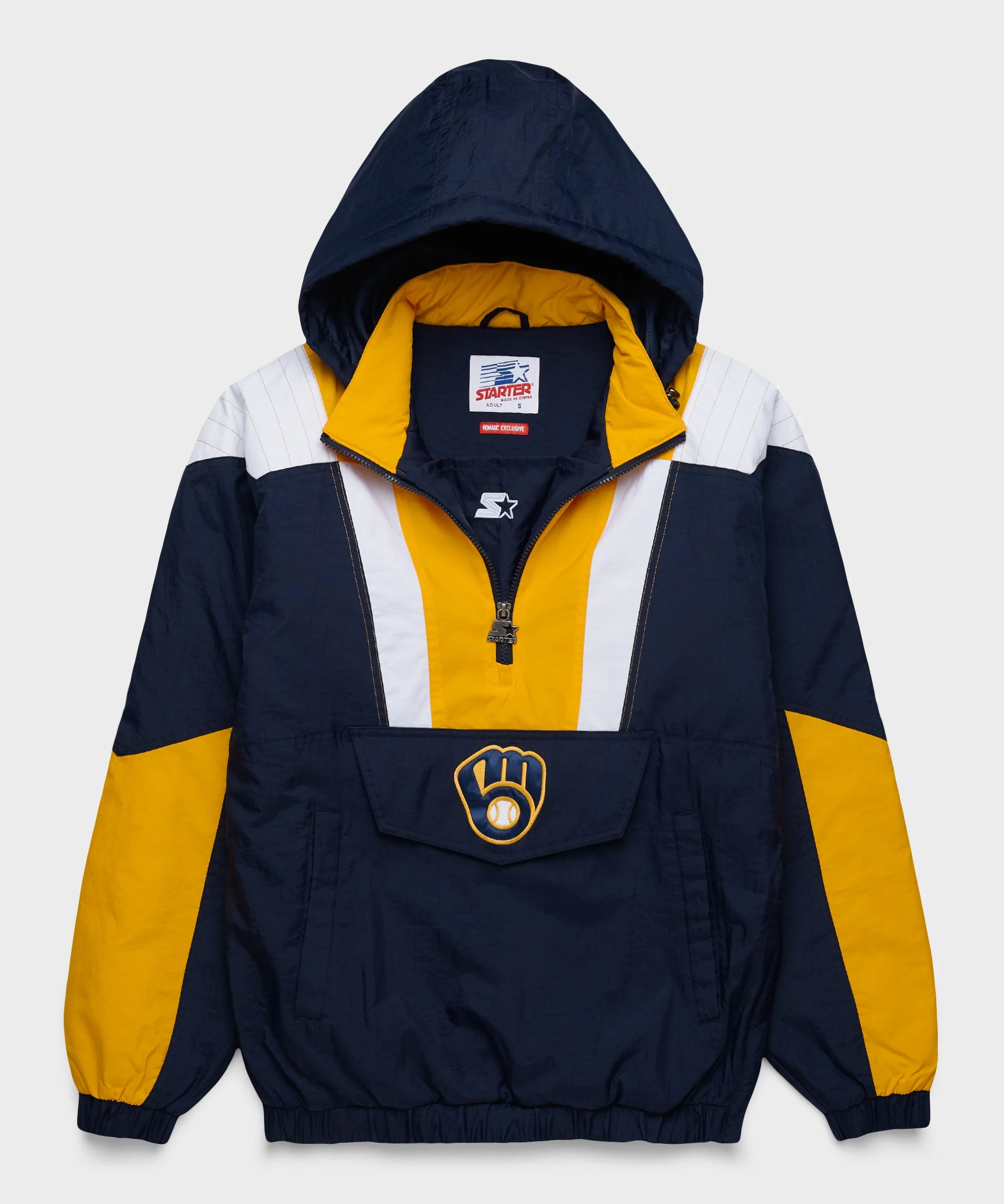 HOMAGE X Starter Brewers Pullover Jacket in Navy