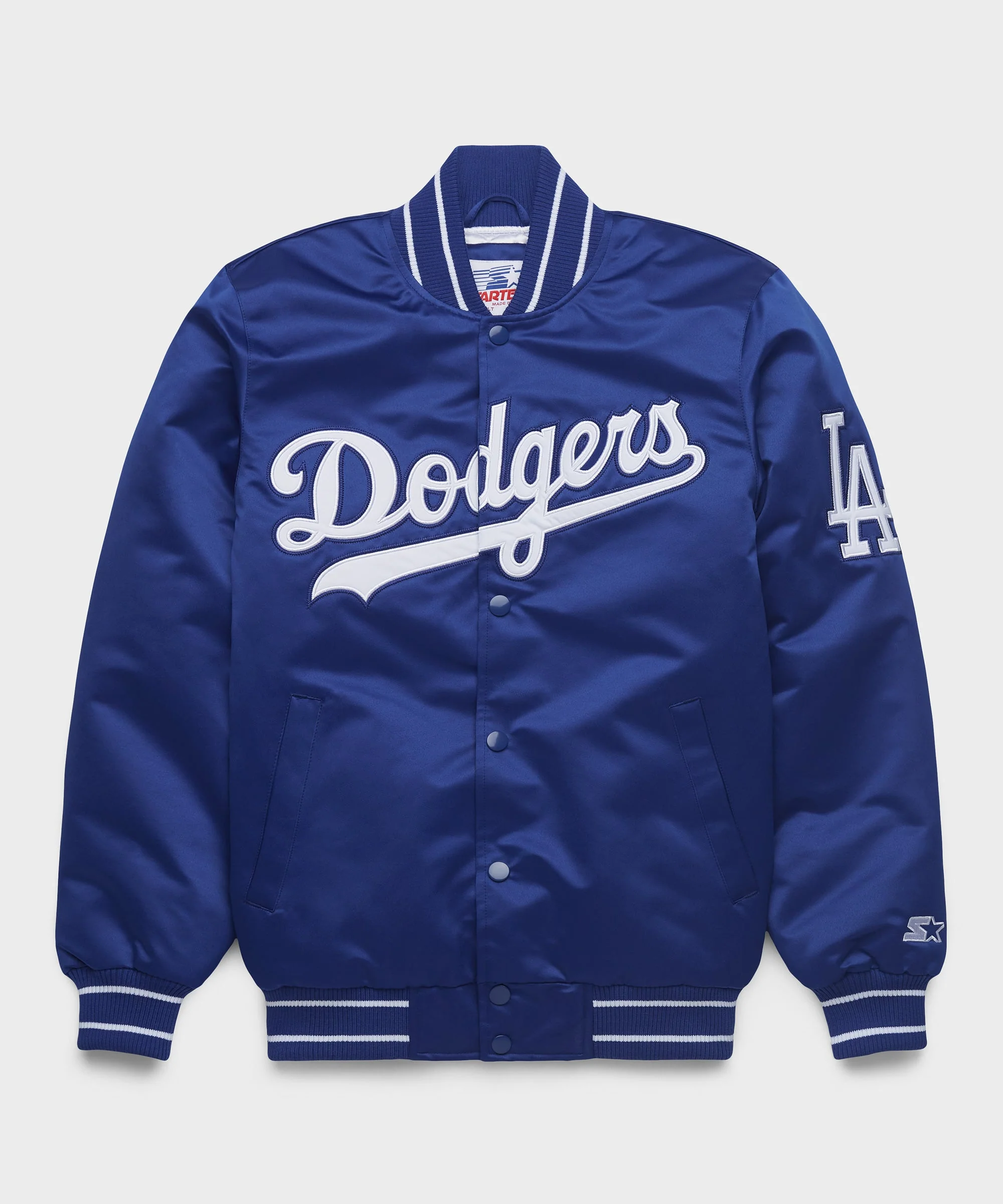 HOMAGE X Starter Dodgers Heavyweight Satin Jacket in Royal Blue