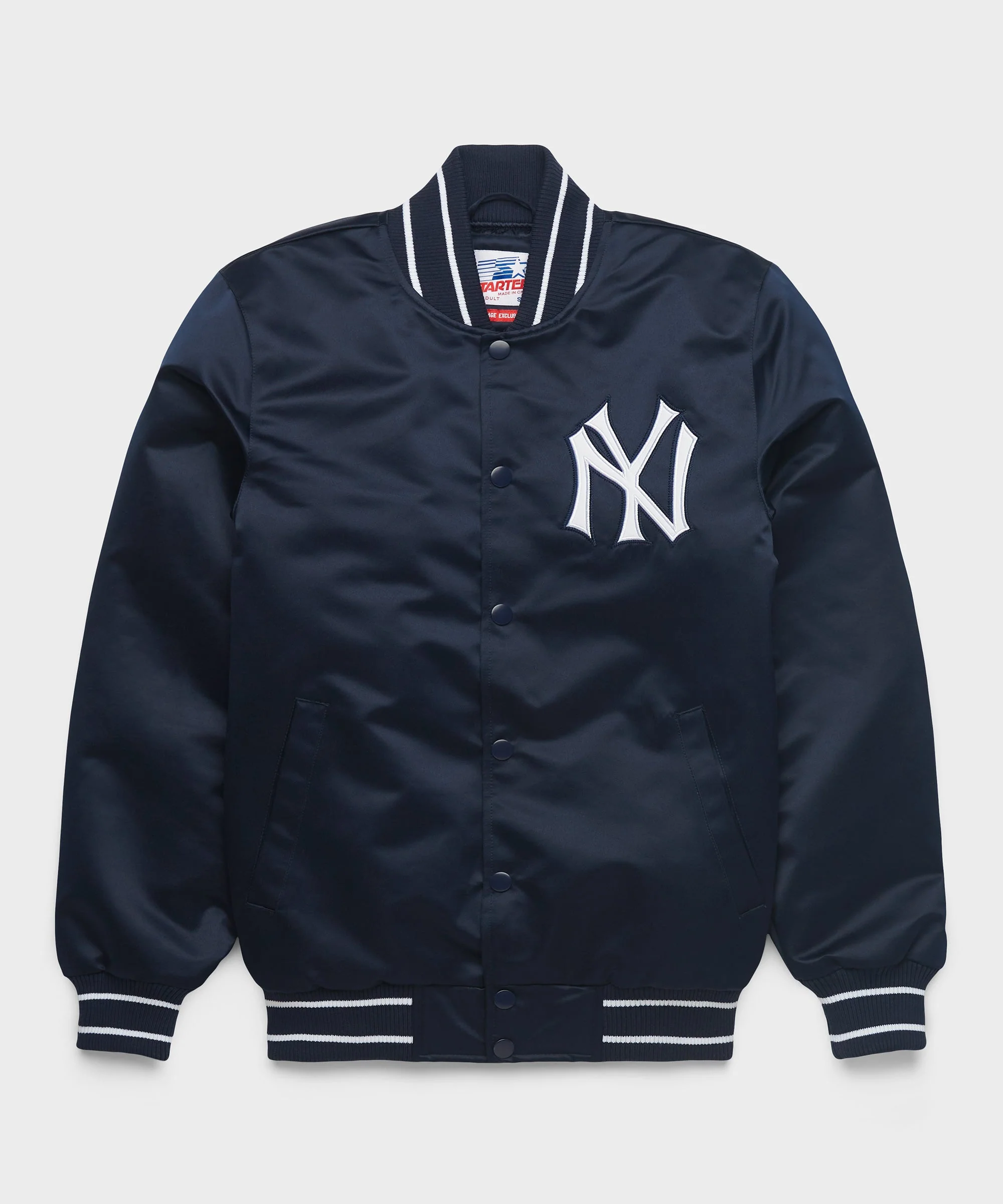 HOMAGE X Starter Yankees Heavyweight Satin Jacket in Navy