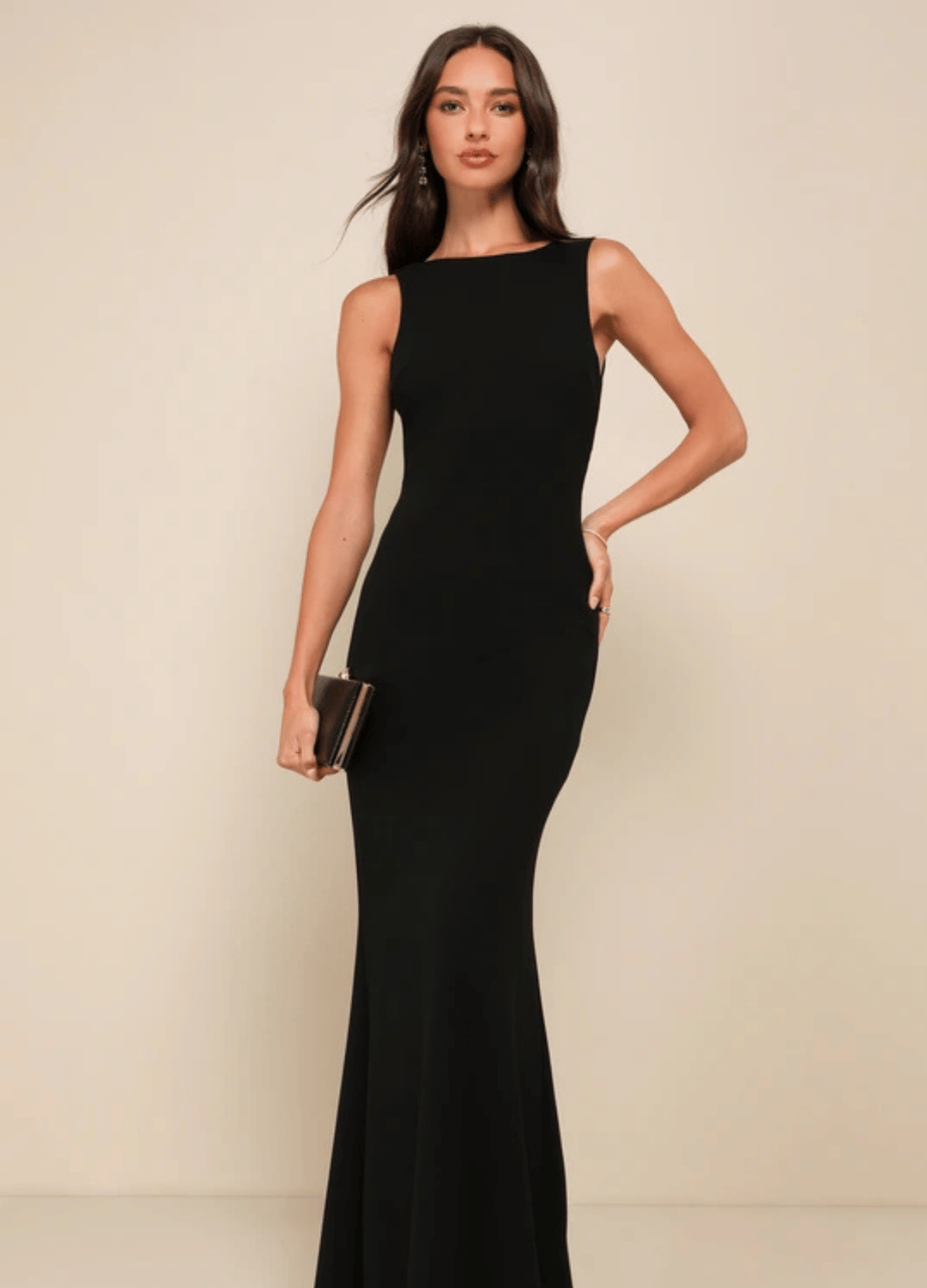 Lulus Love In Your Eyes Black Knotted Mermaid Maxi Dress
