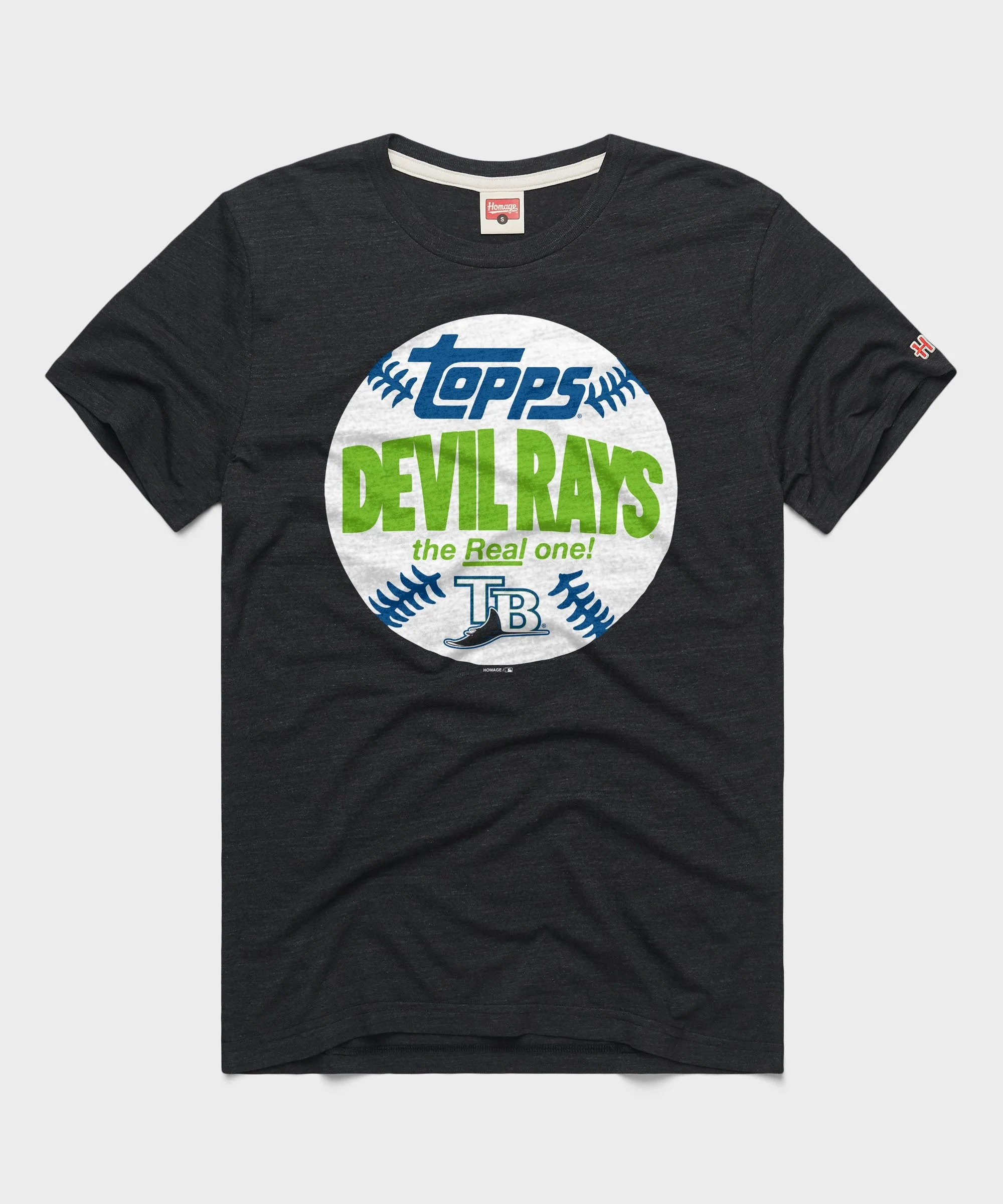 MLB x Topps Baseball The Real One Tampa Bay Rays tee in Charcoal
