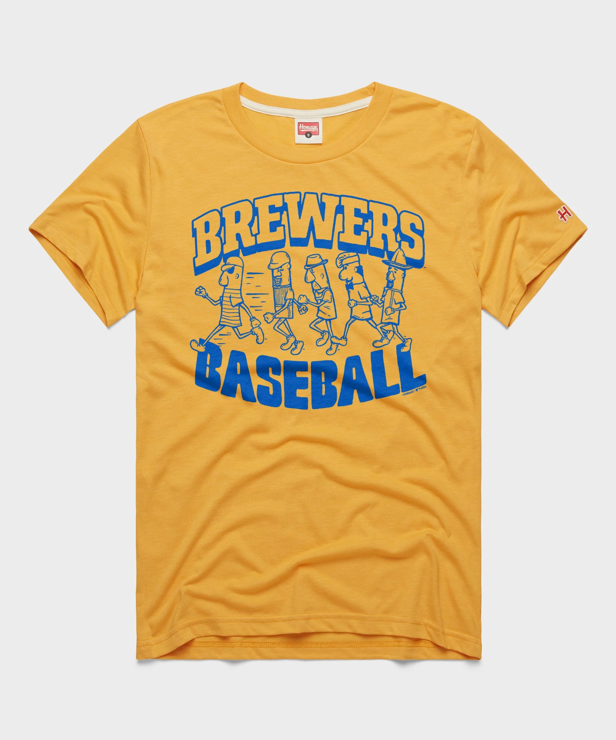 Milwaukee Brewers Sausage Race tee in Gold