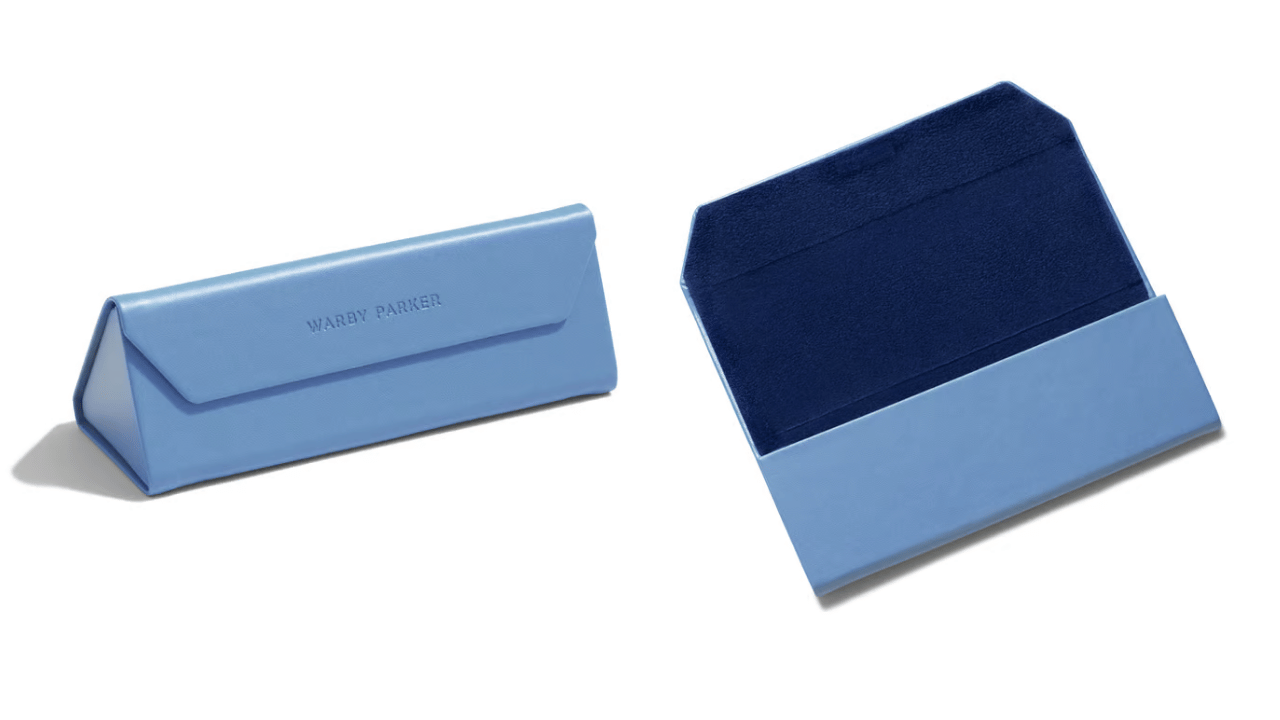 Warby Parker Parker Case hard shell in Cornflower